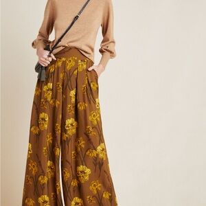 Anthropologie Maeve terrace Floral Wide-Leg Pants